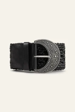 Ba&Sh BALMY cinturón de cuero trenzado € 185 € 129,50 NEGRO Best