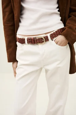 Ba&Sh BECK cinturón de cuero trenzado € 175 MARRON Online