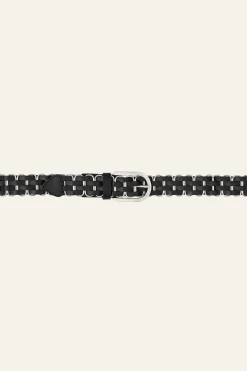 Ba&Sh BECK cinturón de cuero trenzado € 175 NEGRO Best