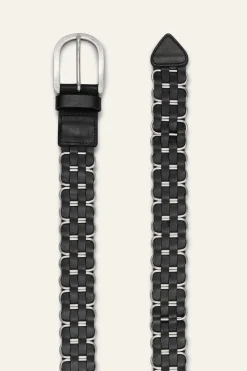 Ba&Sh BECK cinturón de cuero trenzado € 175 NEGRO Best