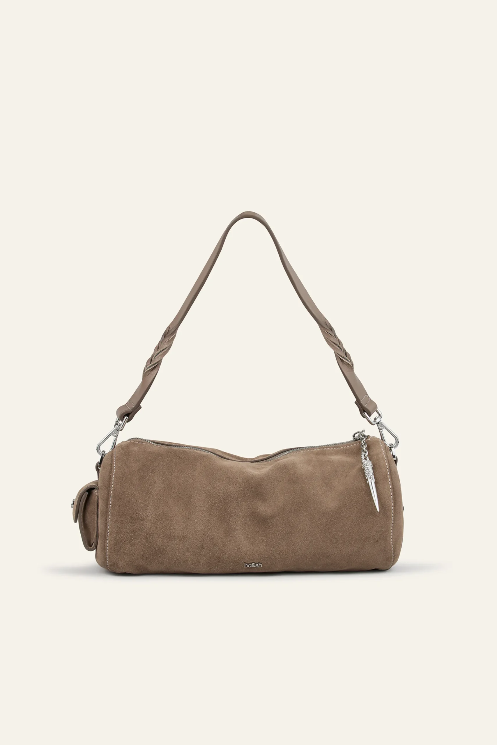 Ba&Sh BENI bolso baguette de ante GRIS