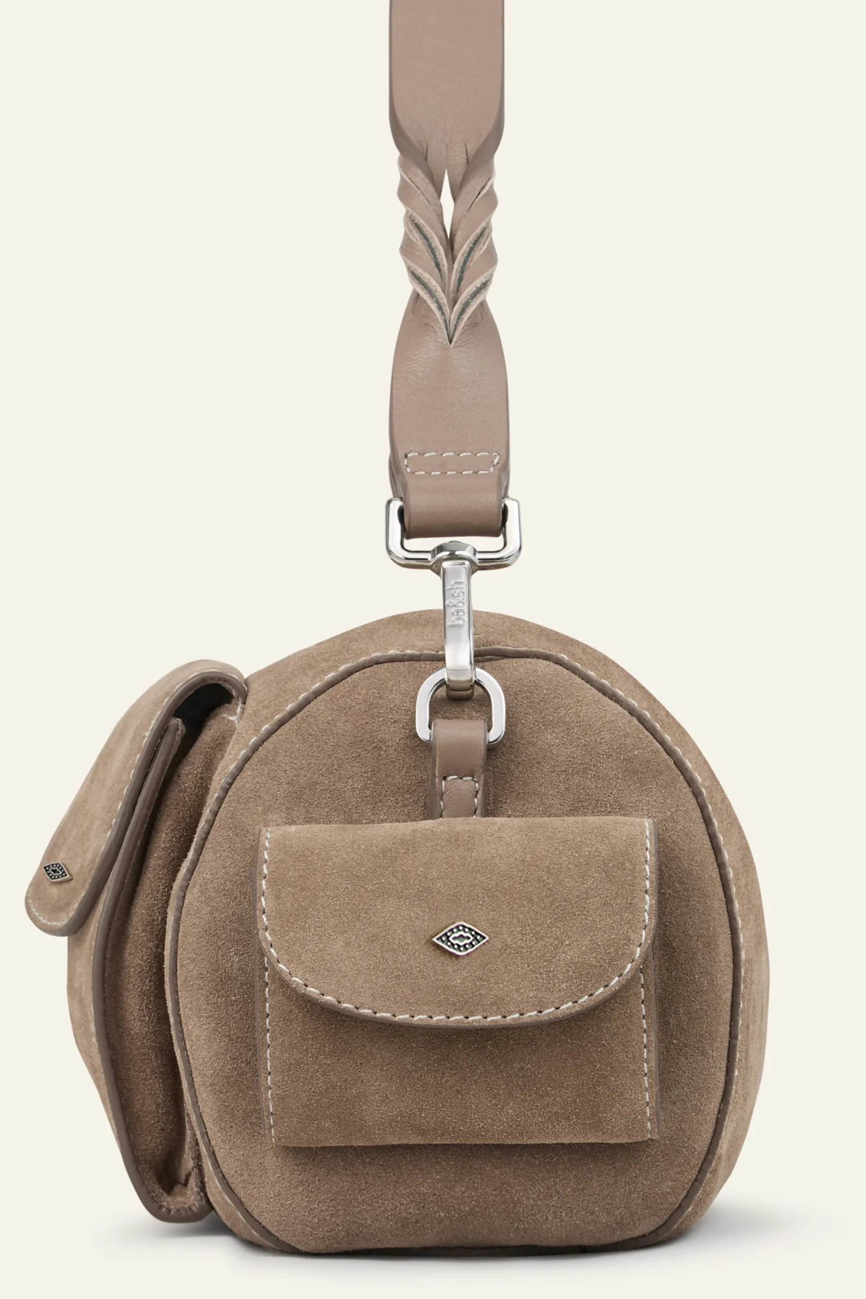 Ba&Sh BENI bolso baguette de ante GRIS