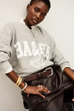 Ba&Sh BENJAMIN sudadera bicolor GRIS