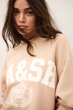 Ba&Sh BENJAMIN sudadera de algodón estampada BEIGE Best