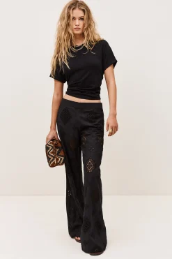 Ba&Sh BLANCA camiseta de manga corta NEGRO Clearance