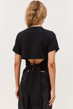 Ba&Sh BLANCA camiseta de manga corta NEGRO Clearance