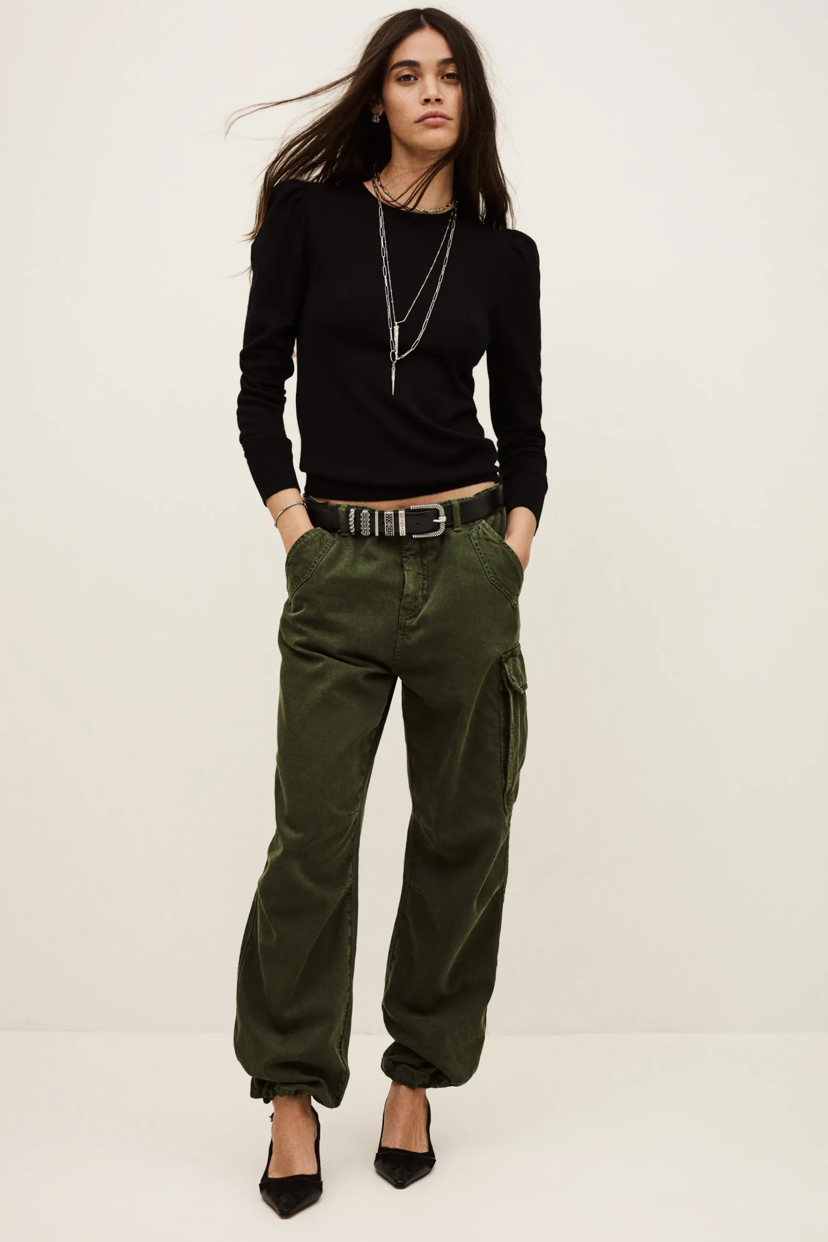 Ba&Sh BRITANIE suéter con mangas abullonadas NEGRO Hot
