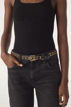 Ba&Sh BROOKE cinturon metalico ORO New