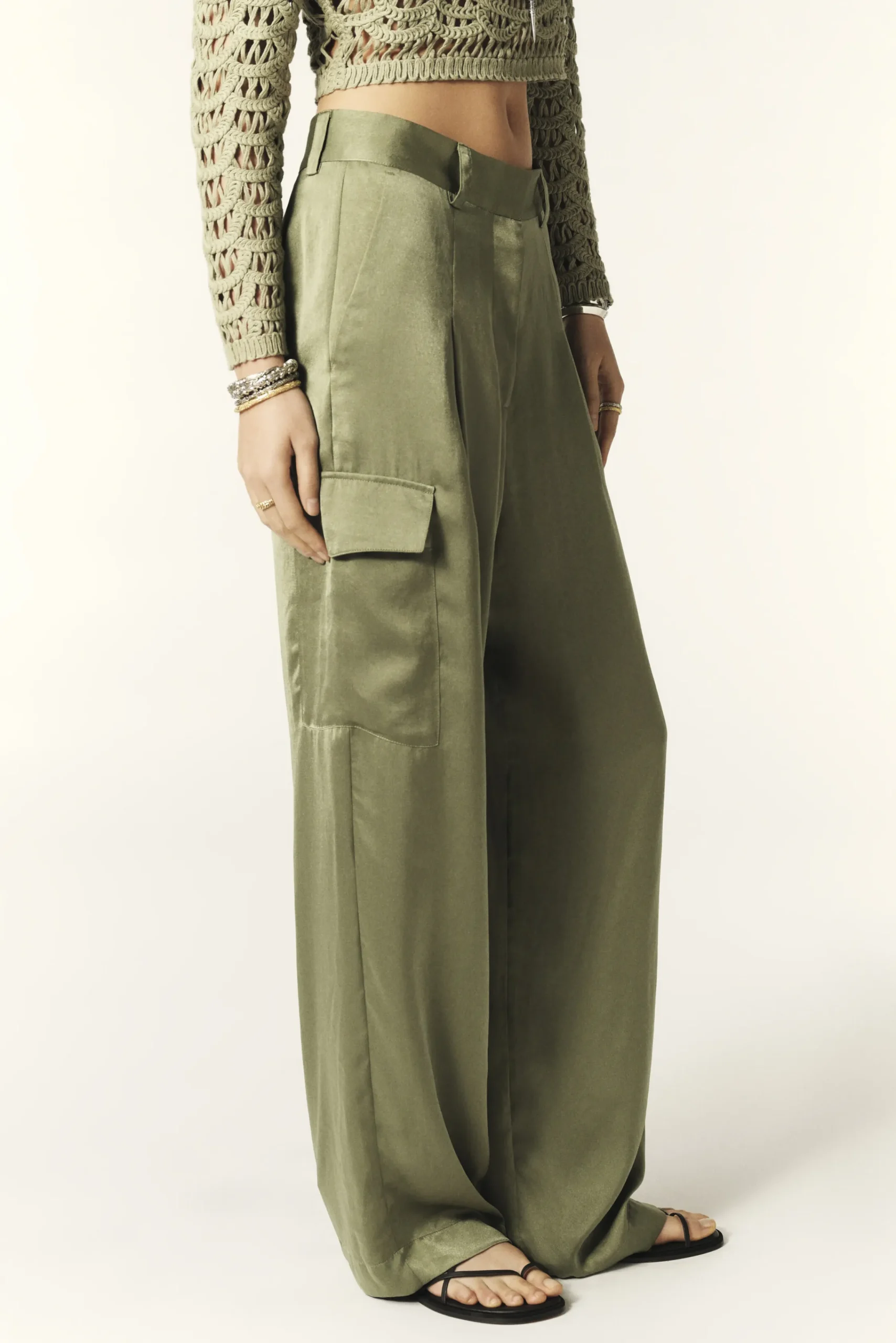 Ba&Sh CARY pantalones tipo cargo VERDE Clearance