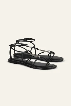 Ba&Sh CAYA sandalias planas en piel NEGRO Sale