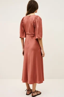 Ba&Sh CHARLOTTE vestido midi PINK Outlet