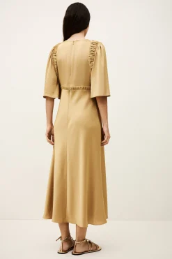 Ba&Sh CHARLOTTE vestido midi MARRON