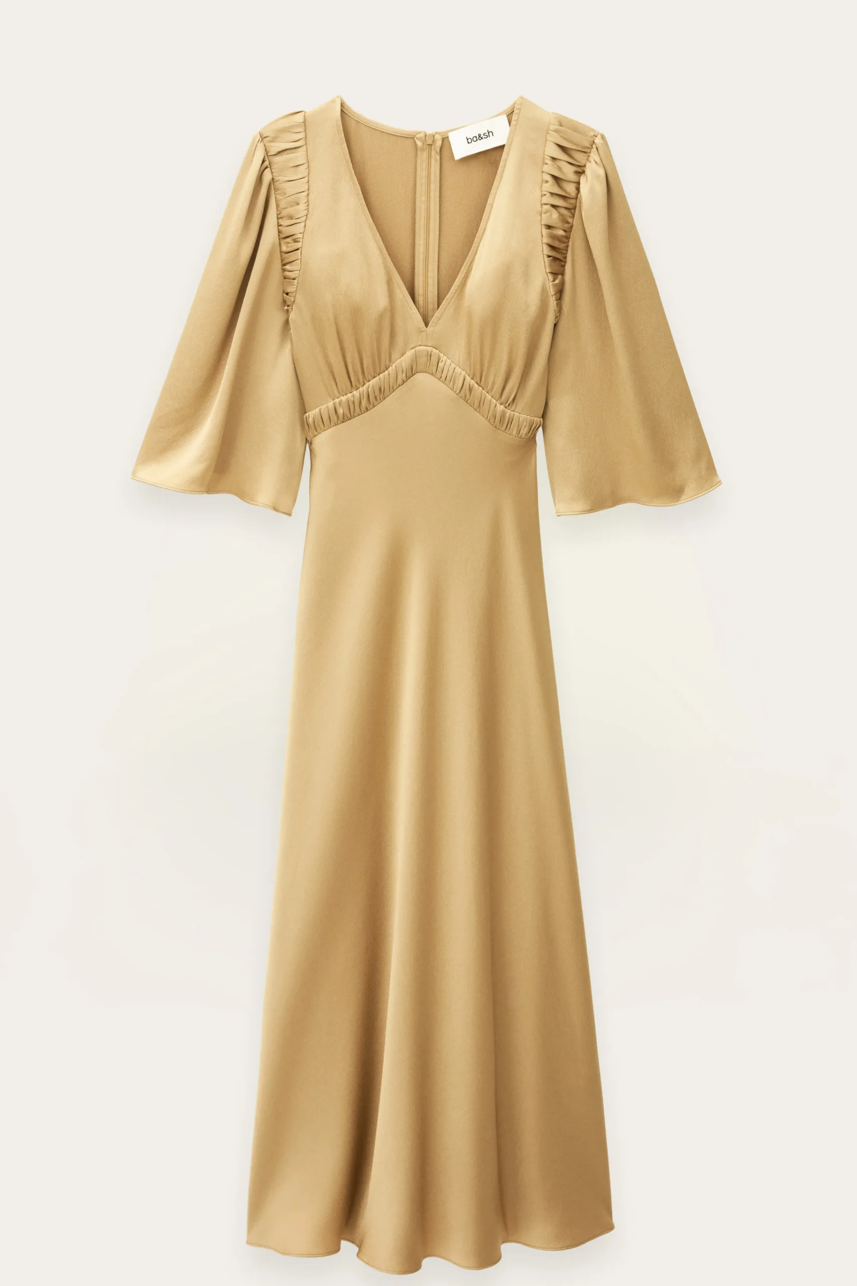 Ba&Sh CHARLOTTE vestido midi MARRON