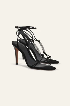 Ba&Sh CHAYA sandalias planas de cuero NEGRO Sale