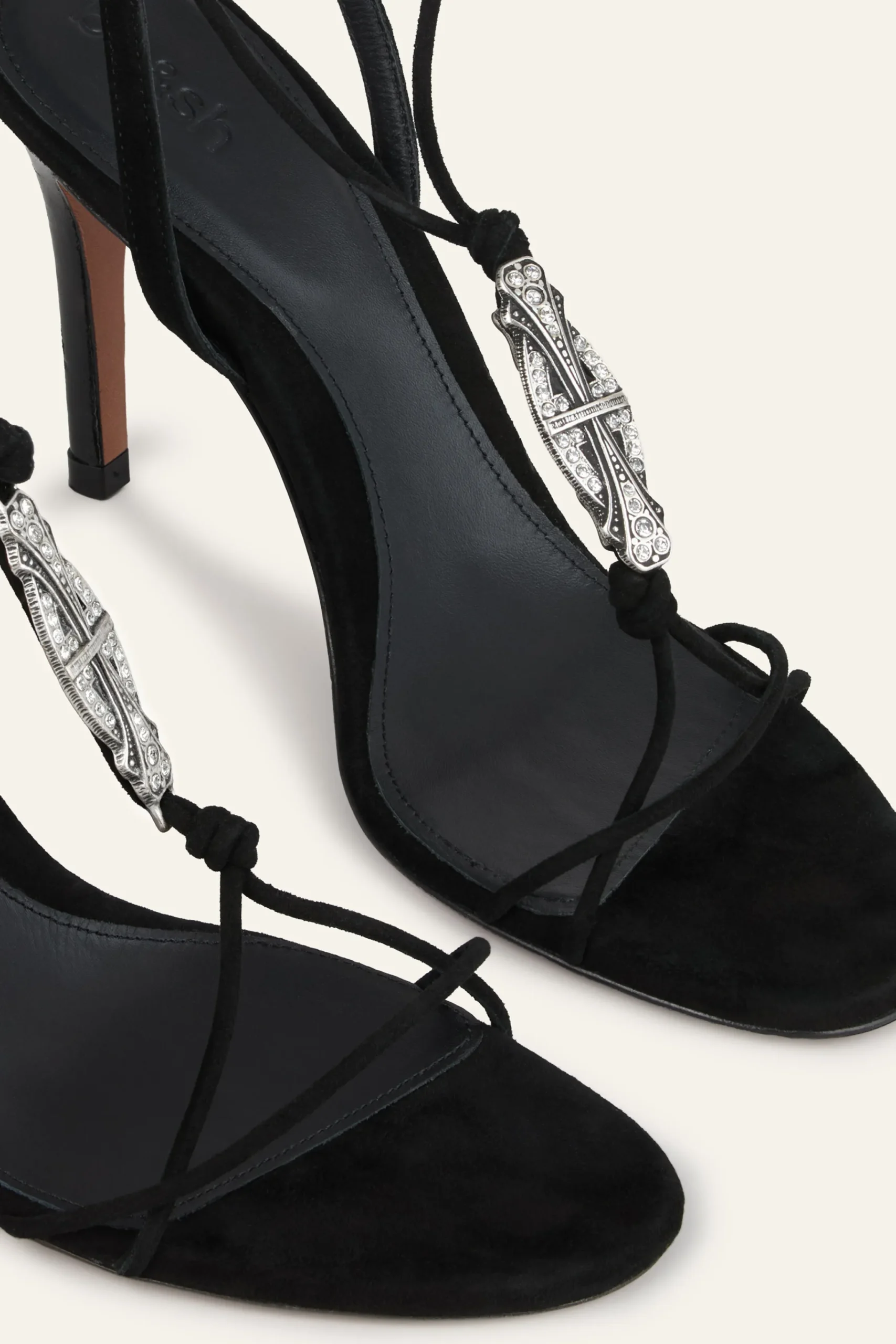 Ba&Sh CHAYA sandalias planas de cuero NEGRO Sale