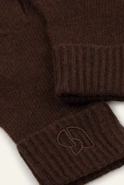 Ba&Sh CIMON guantes de cachemira MARRON Best