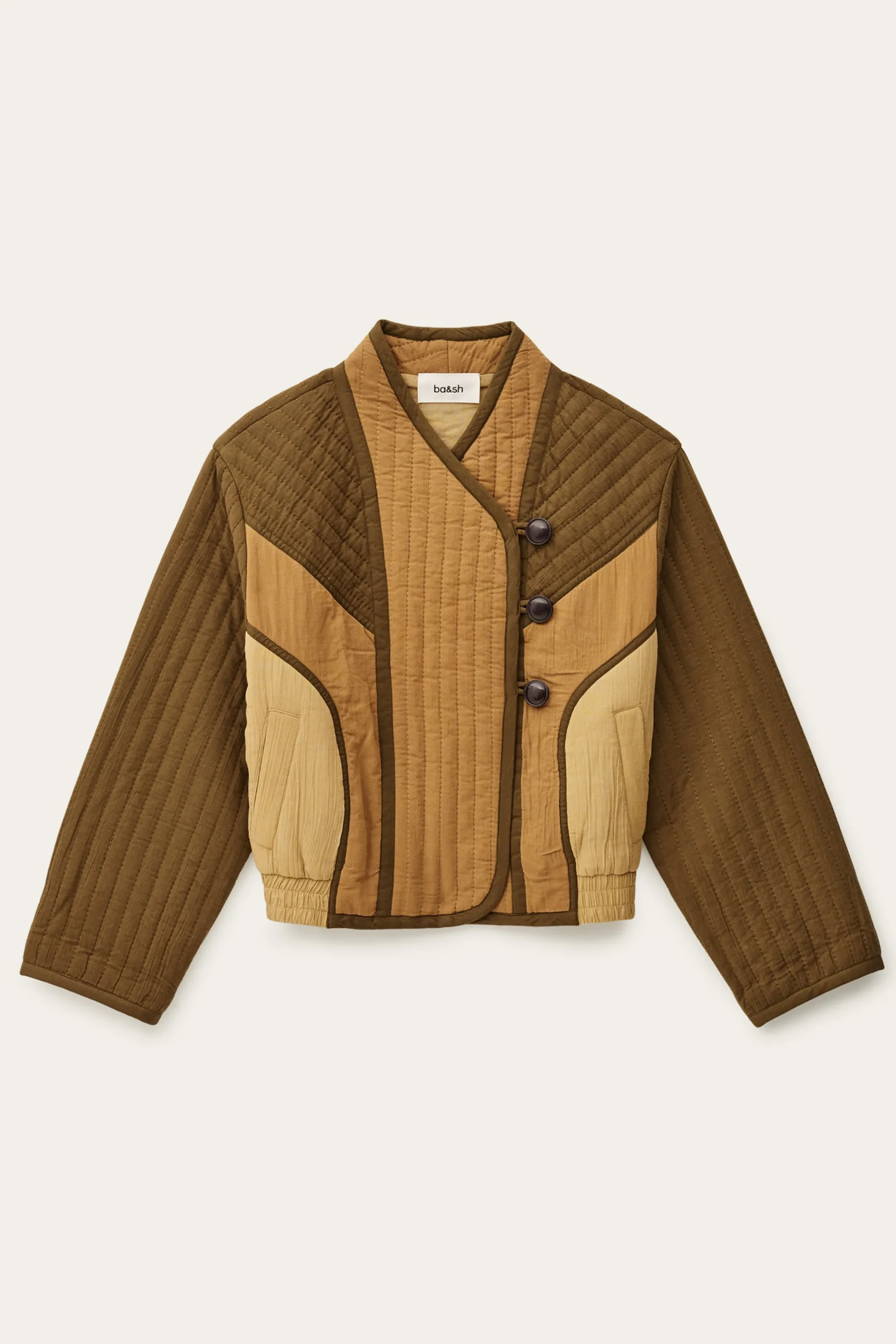 Ba&Sh CISCA chaqueta con bolsillos asimétrica MARRON Hot