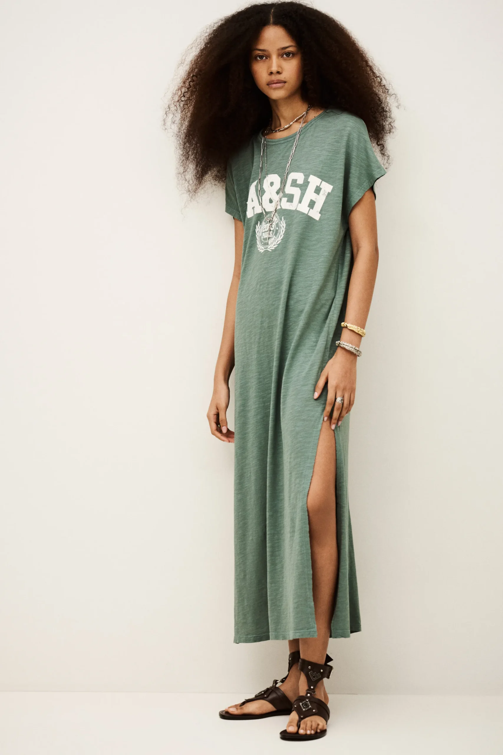 Ba&Sh CIVIA vestido tipo camiseta VERDE Online