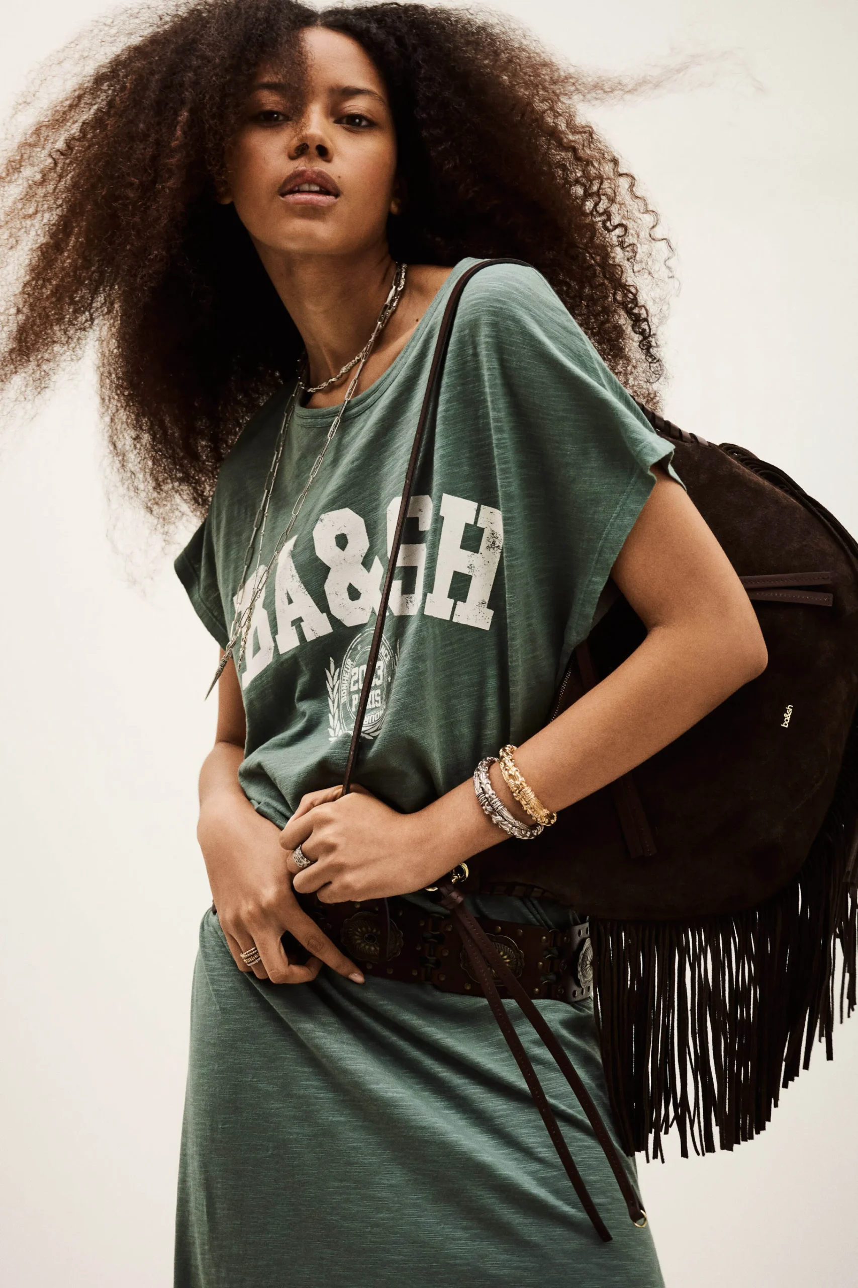 Ba&Sh CIVIA vestido tipo camiseta VERDE Online