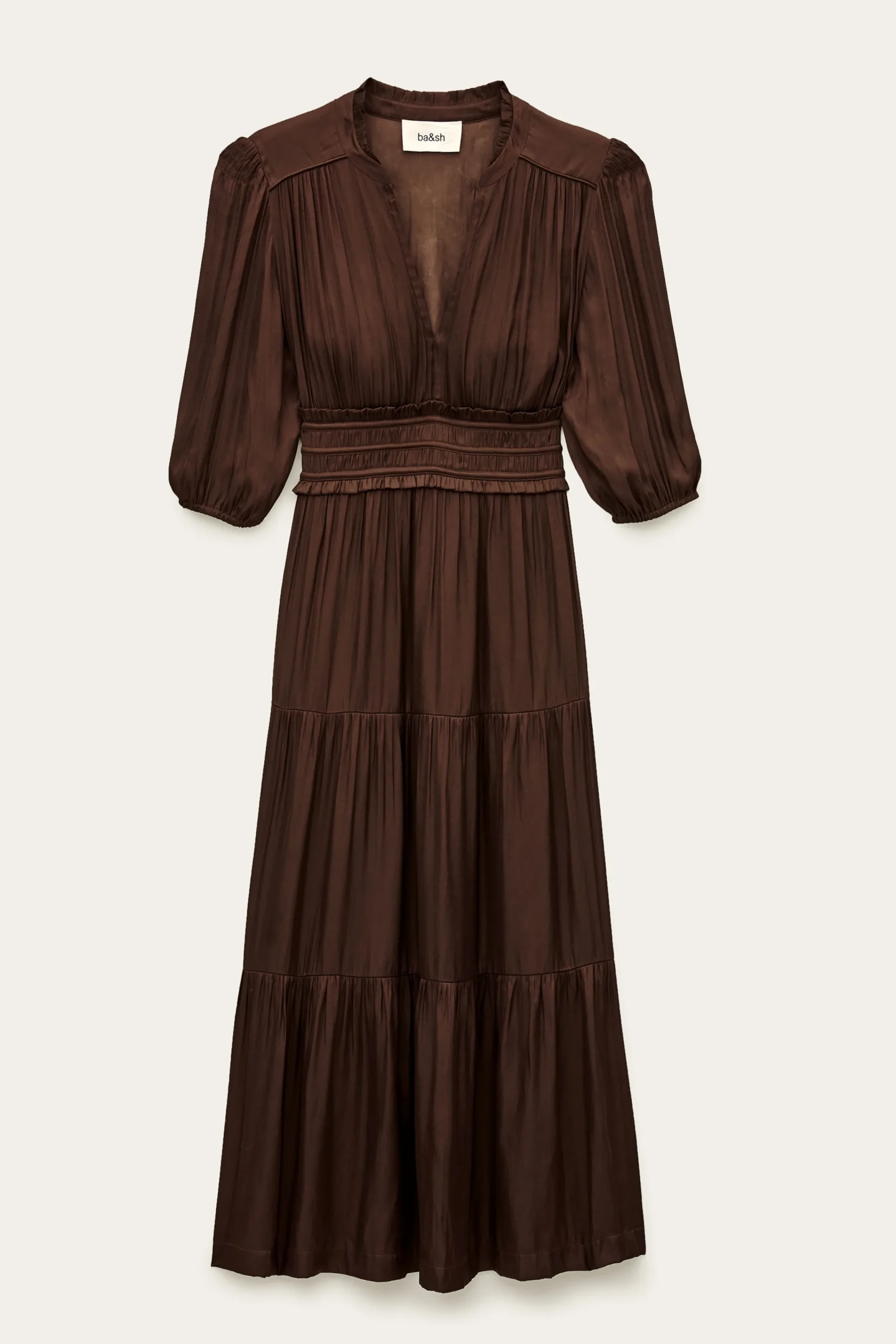 Ba&Sh CLELI vestido corto fruncido MARRON Outlet