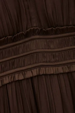 Ba&Sh CLELI vestido corto fruncido MARRON Outlet
