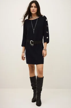 Ba&Sh COLEEN vestido de suéter de cachemira AZUL Outlet