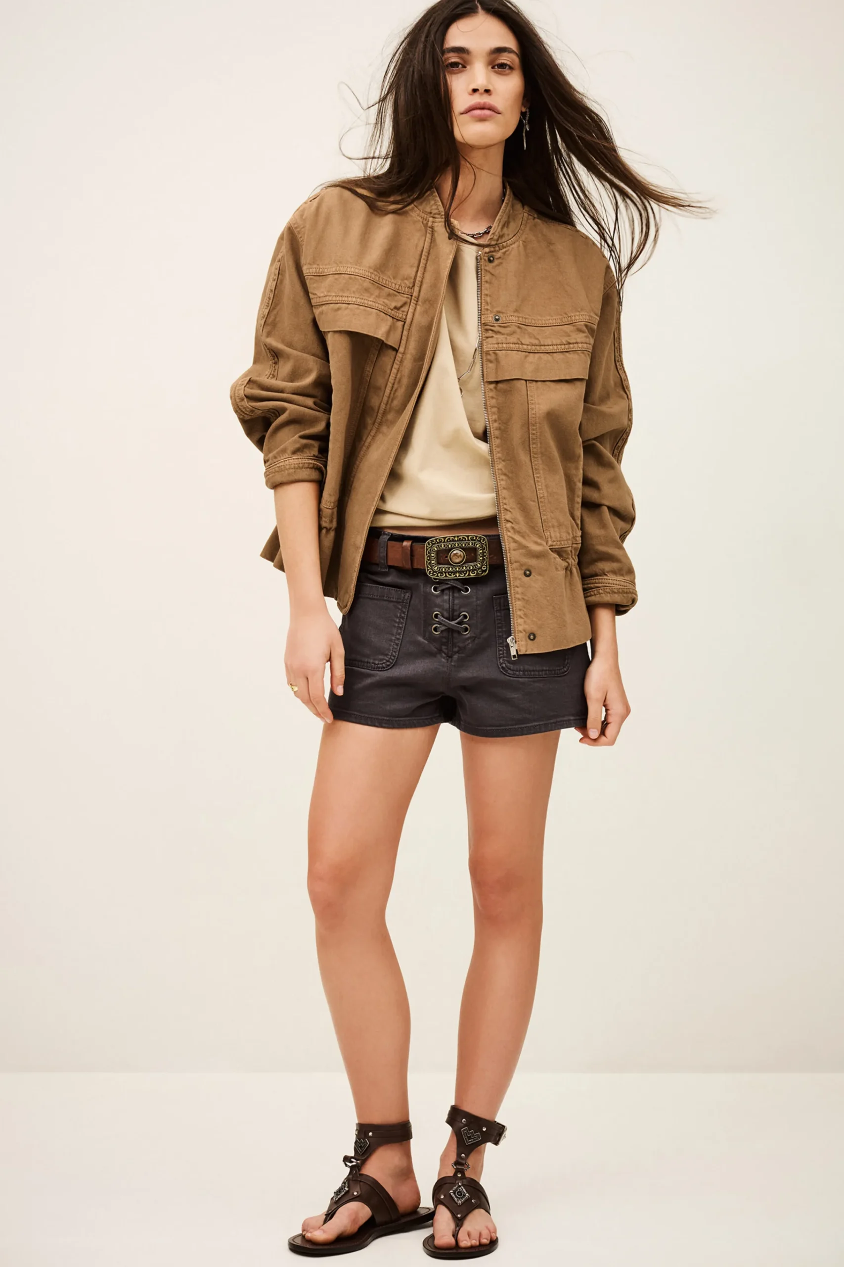 Ba&Sh COLY chaqueta sahariana MARRON New