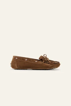 Ba&Sh CORTO mocasines de ante MARRON Discount