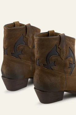 Ba&Sh CURTIS botines santiags de ante MARRON Discount