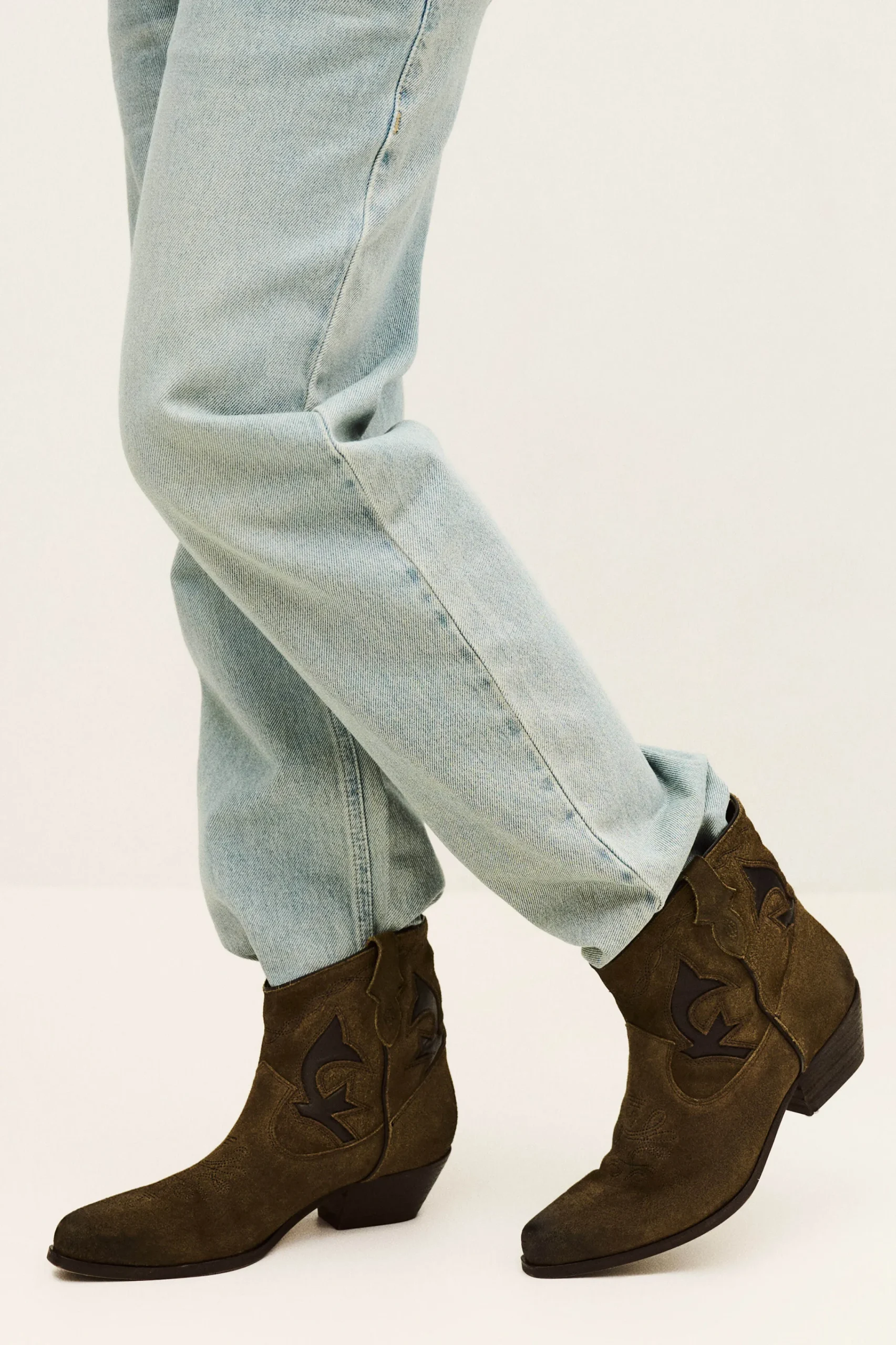 Ba&Sh CURTIS botines santiags de ante MARRON Discount