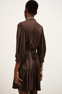 Ba&Sh CYRIALA vestido corto MARRON New