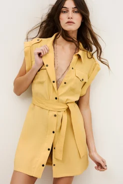 Ba&Sh DIALA vestido corto AMARILLO Clearance