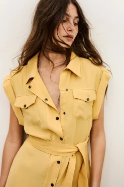 Ba&Sh DIALA vestido corto AMARILLO Clearance