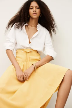 Ba&Sh DONIA falda midi AMARILLO