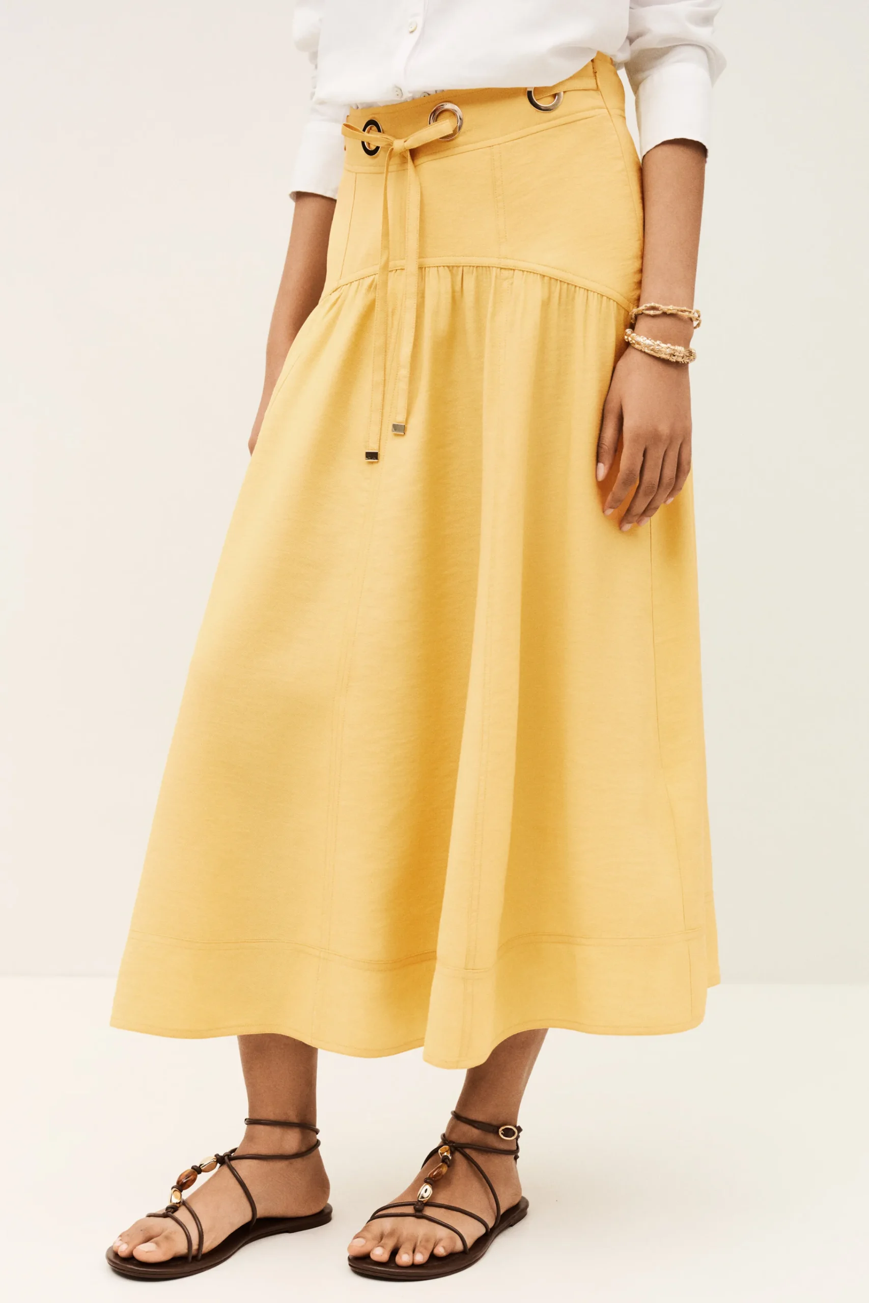 Ba&Sh DONIA falda midi AMARILLO