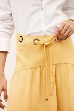 Ba&Sh DONIA falda midi AMARILLO