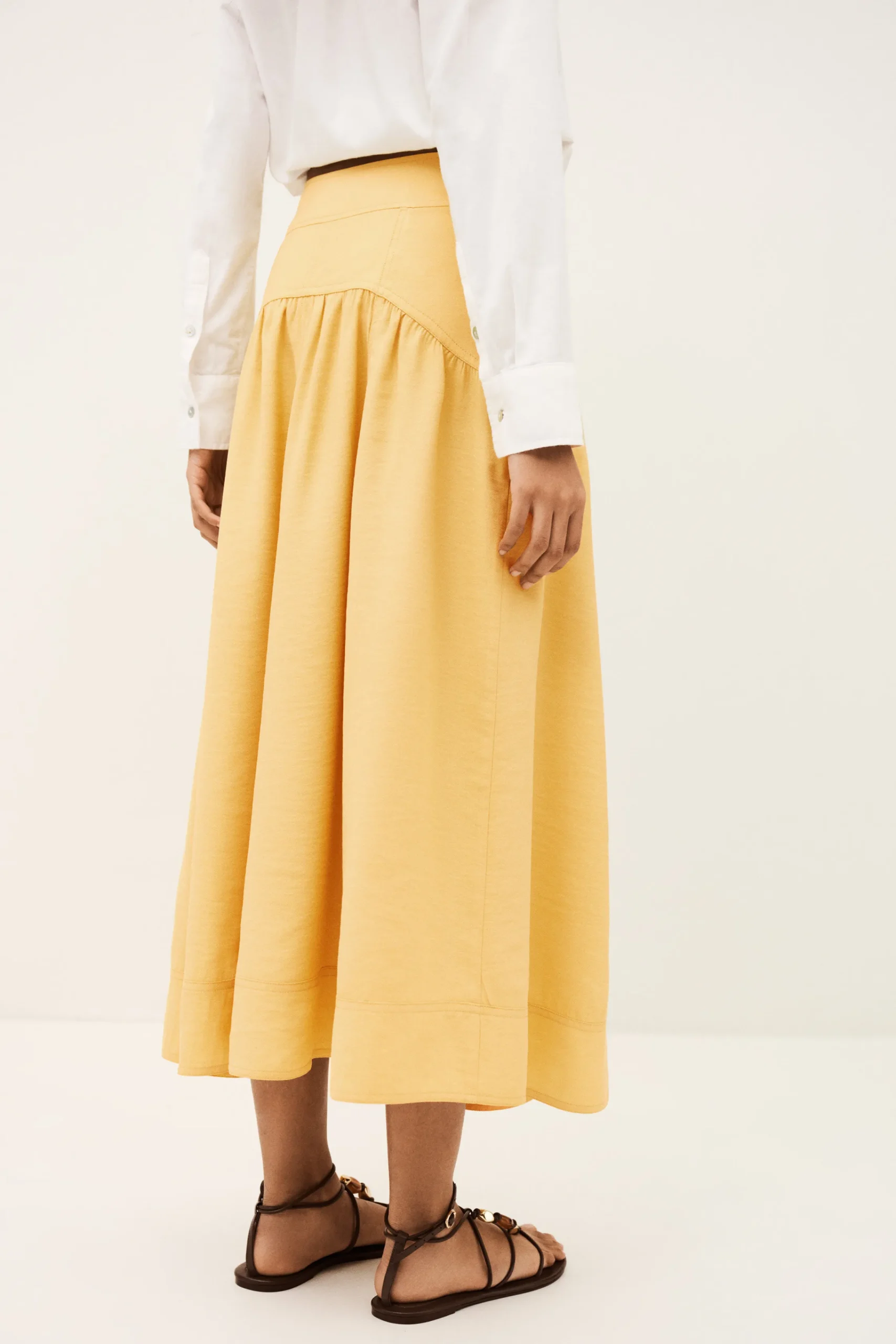 Ba&Sh DONIA falda midi AMARILLO