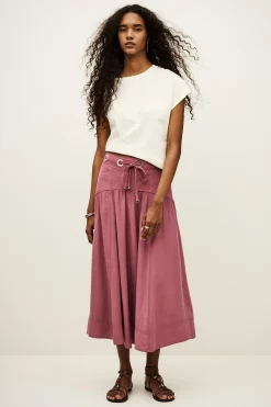 Ba&Sh DONIA falda midi PINK Outlet
