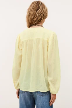 Ba&Sh DUHA blusa de algodón oversize AMARILLO Outlet