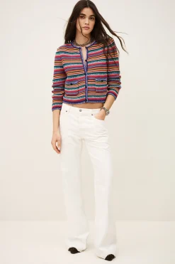 Ba&Sh FANNY chaleco de rayas cuello redondo € 5 NEGRO New