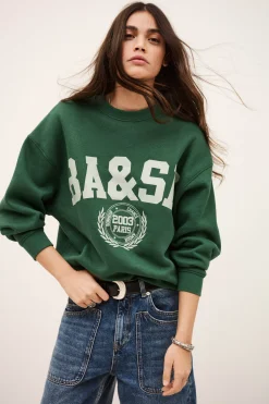Ba&Sh FENJA sudadera de cuello redondo VERDE New