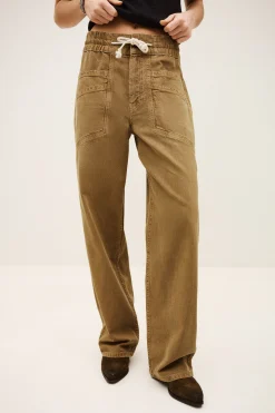Ba&Sh FIMA pantalón ancho € 185 MARRON Clearance