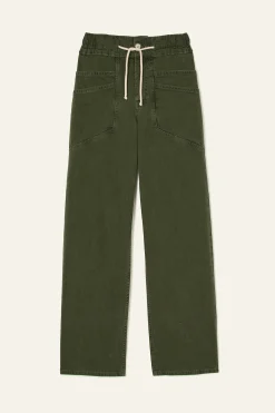 Ba&Sh FIMA pantalones rectos sueltos VERDE Best