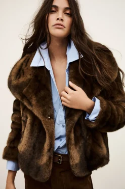 Ba&Sh FOXY faux fur coat MARRON Online