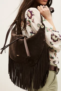 Ba&Sh FRANGES bolso hobo con flecos MARRON Hot