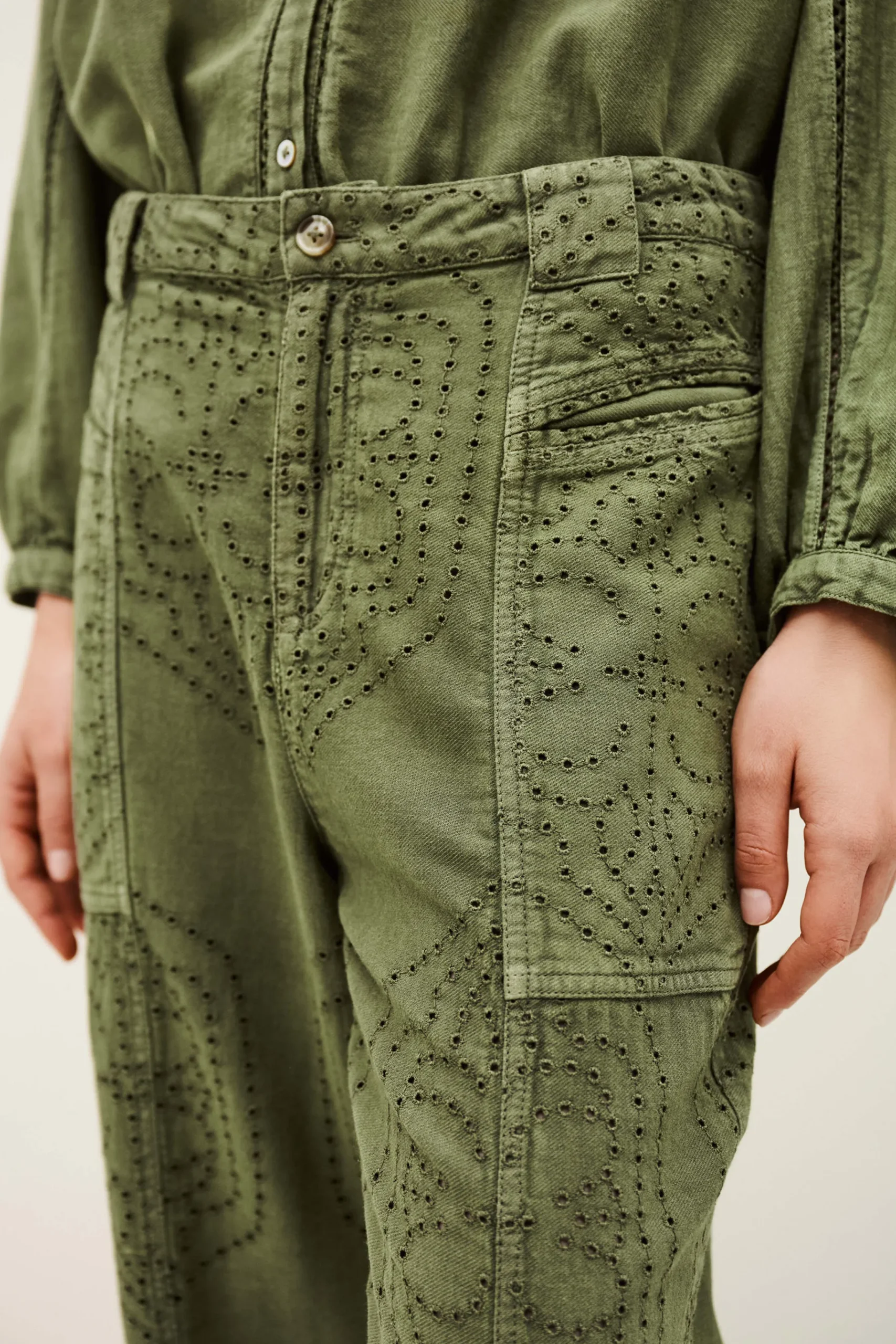 Ba&Sh GIANY pantalón carrot € 225 VERDE Sale