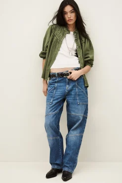Ba&Sh GILDA blusa bordada VERDE Clearance