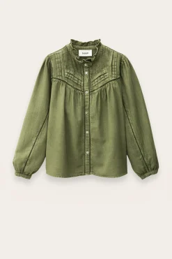 Ba&Sh GILDA blusa bordada VERDE Clearance