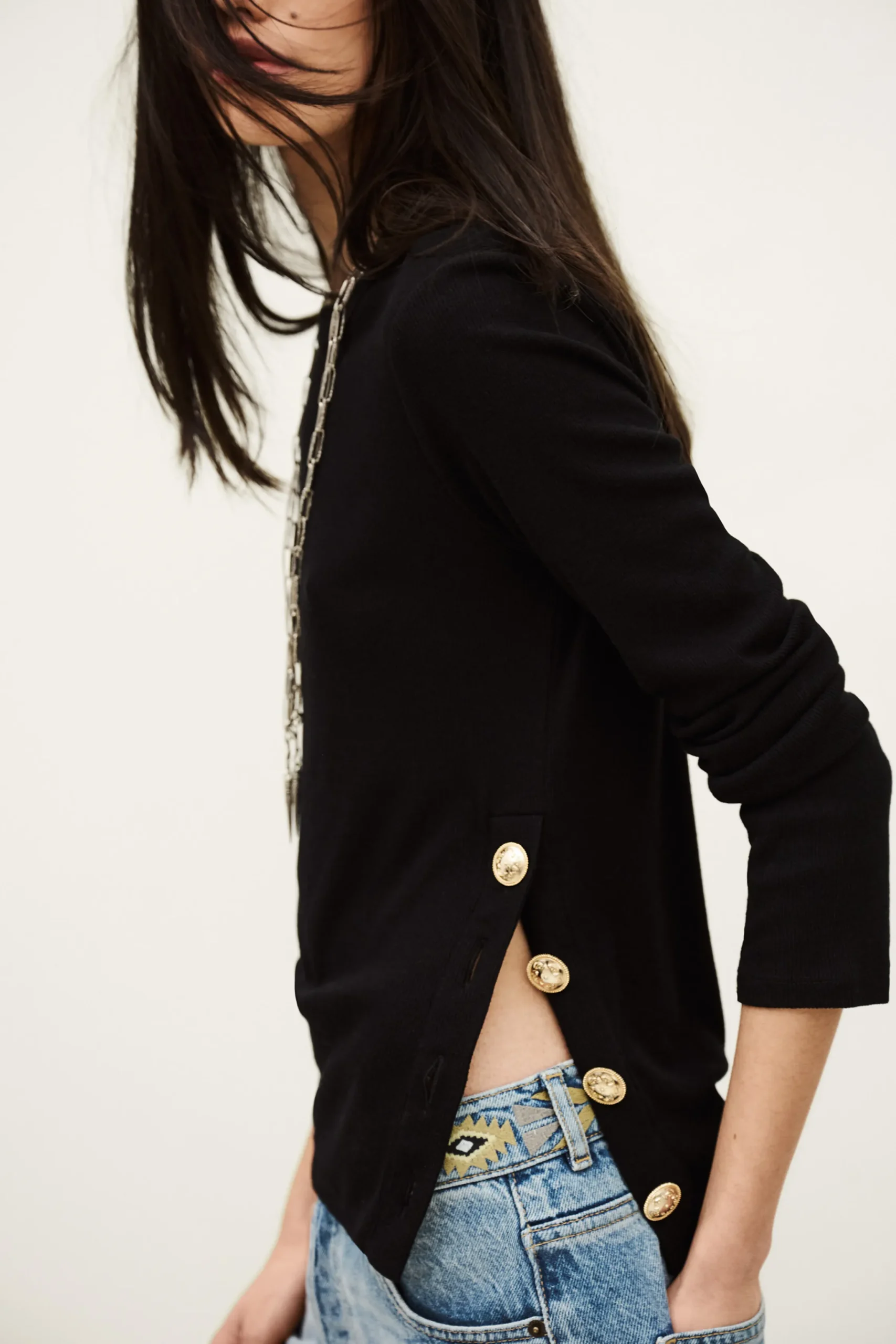 Ba&Sh GIULIA T-SHIRT NEGRO