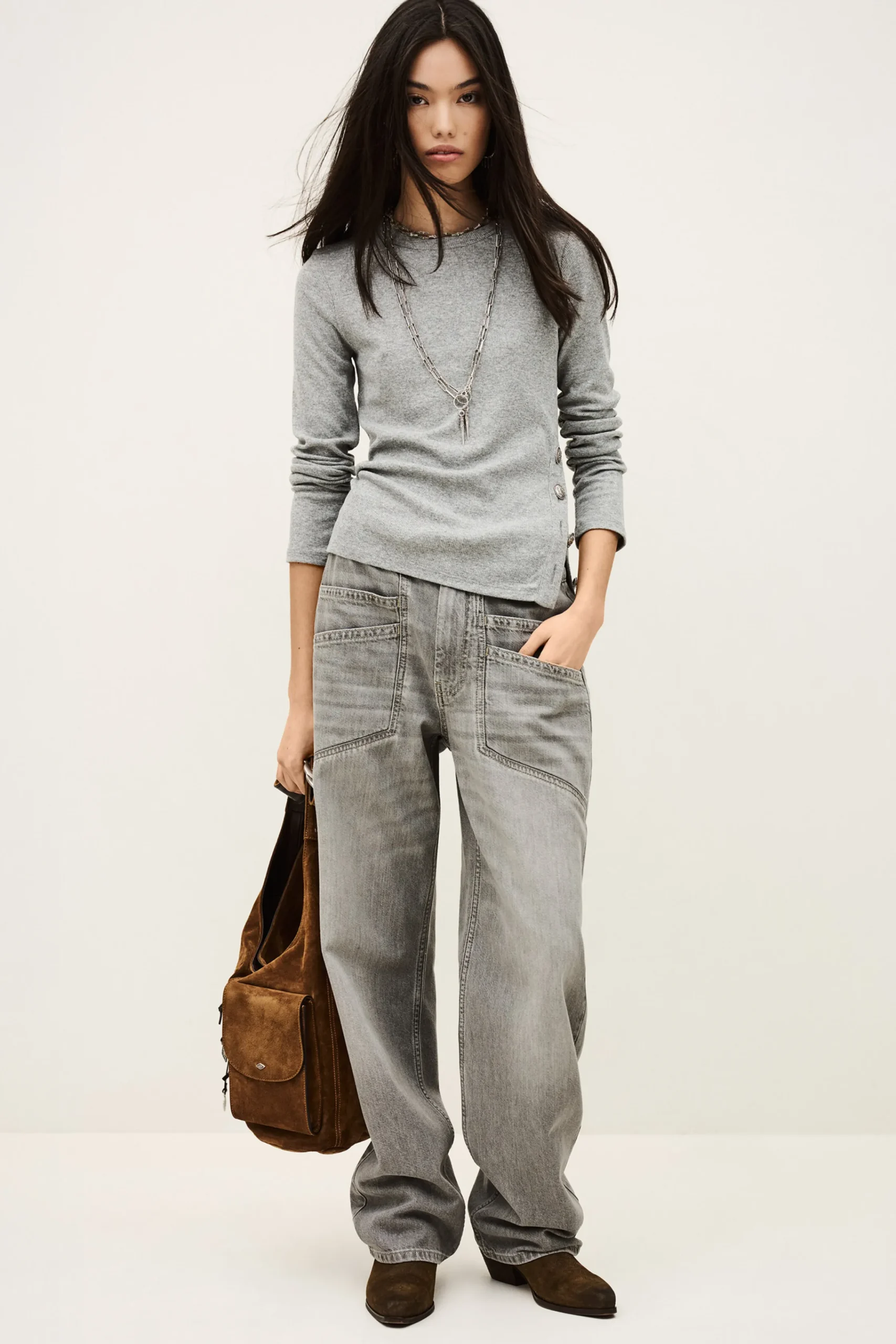 Ba&Sh GIULIA T-SHIRT GRIS Outlet